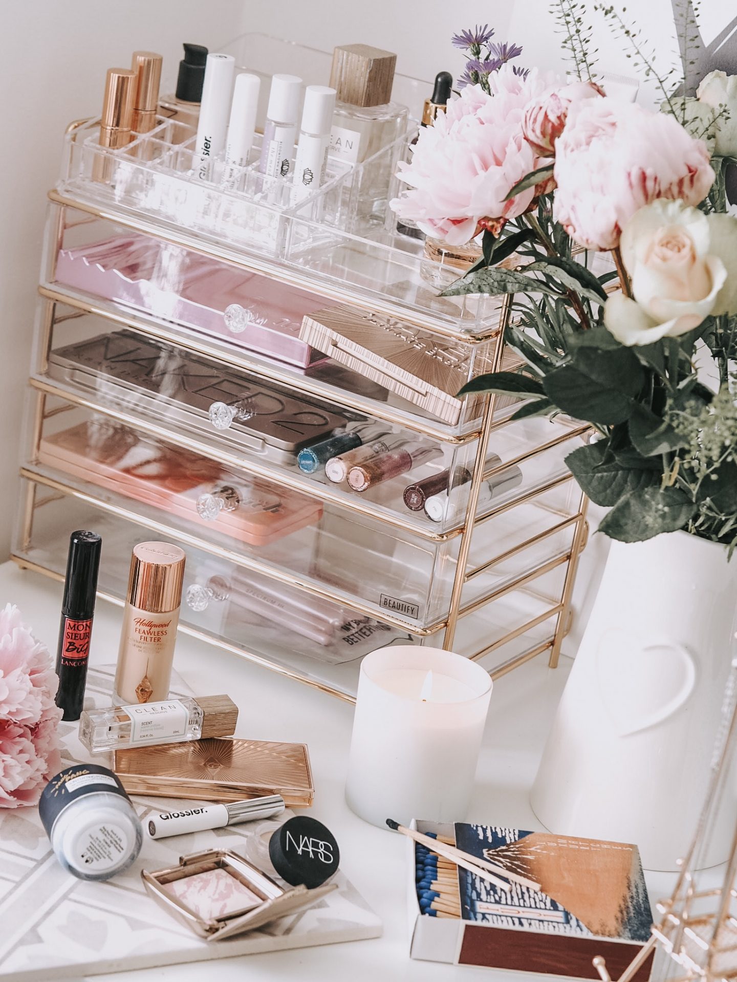 Current makeup favourites Charlotte Tilbury hourglass Glossier touch in sol